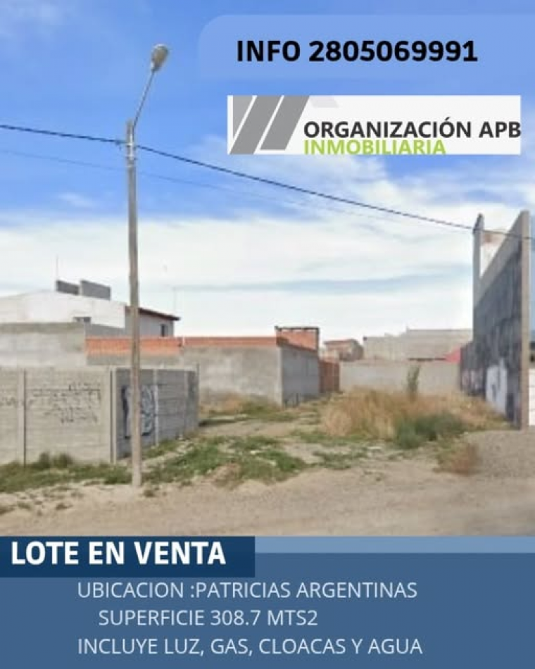 Lote en calle Patricias Argentinas